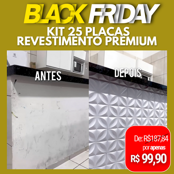 Revestimento Premium Kit 25 Placas 3D Decorativas Isabella Decor - Faça Você Mesma!