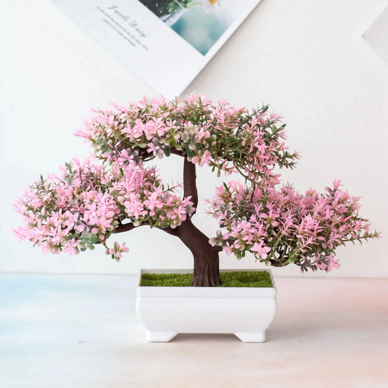 Planta Artificial Bonsai de Plástico – Decoração de Mesa e Ambiente