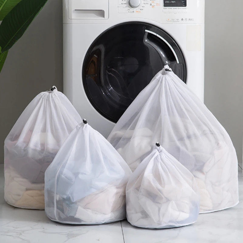 Grande Bolsa de Lavagem e Organizador de Roupas em Malha - Proteção e Organização para Sua Lavanderia