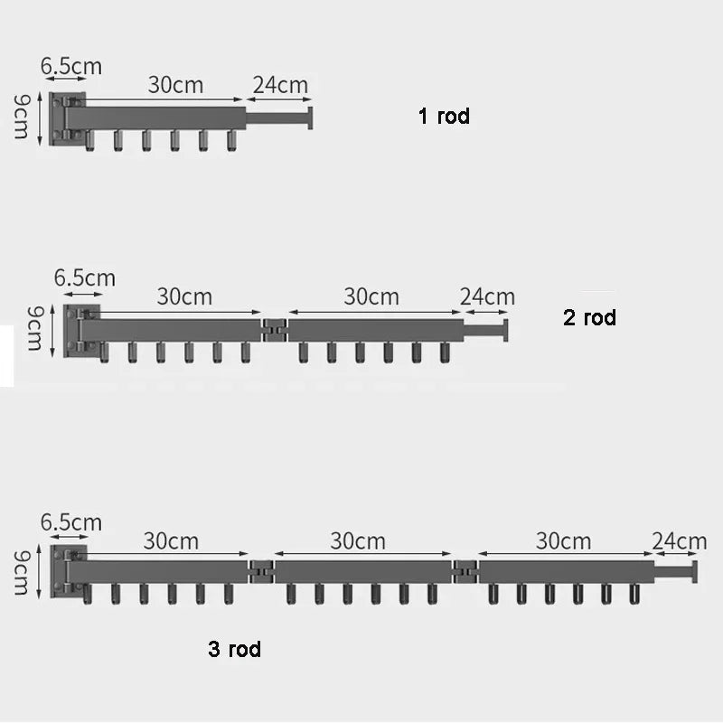 Varal de Roupas Retrátil e Dobrável - Rack de Secagem de Roupas Montado na Parede para Uso Interno e Externo