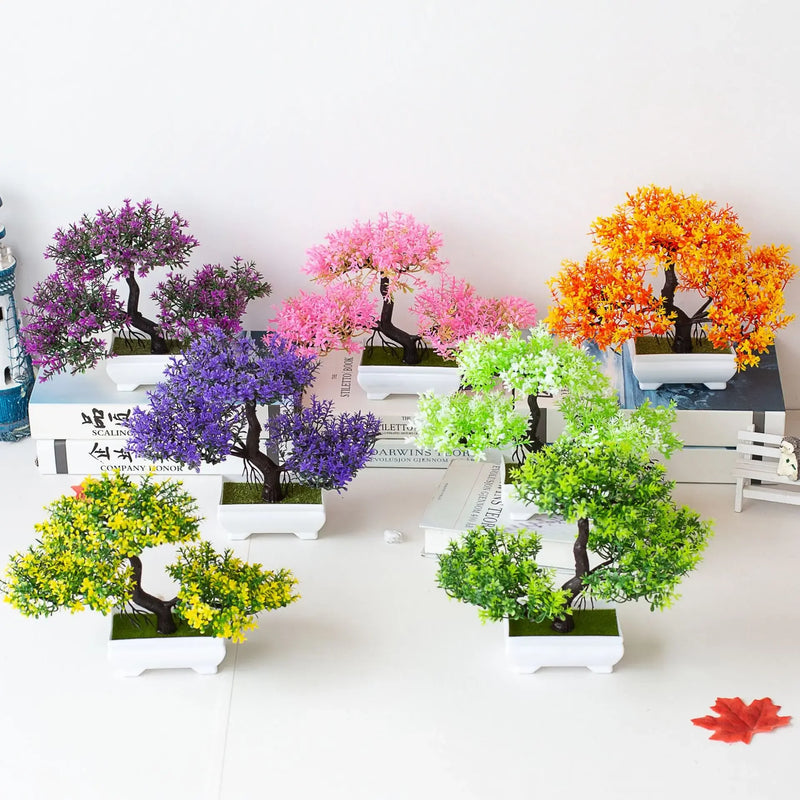 Planta Artificial Bonsai de Plástico – Decoração de Mesa e Ambiente