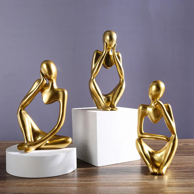 Escultura Abstrata "O Pensador" - Decoração Estilizada para Sala, Quarto e Escritório