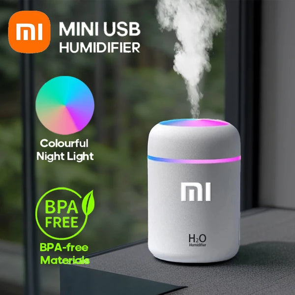 Umidificador Portátil Xiaomi 300ml H2O Air - Difusor de Aroma Mini USB com Névoa Fria